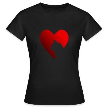 Coeur de silhouette de chat design - T-shirt Femme - noir - Devant - AI Model Female 172 dark (172cm)