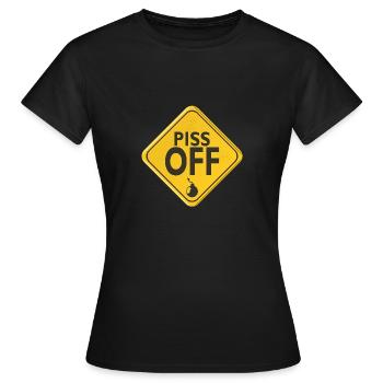 piss off Beleidigung Englisch Humor Panel 505 w - Frauen T-Shirt - Schwarz - Vorne - AI Model Female 172 dark (172cm)