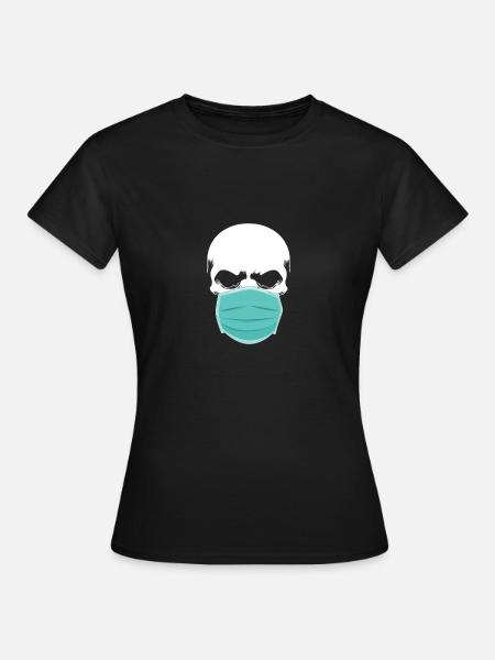 skull with mask - Frauen T-Shirt - Schwarz