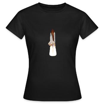 Space Shuttle Launch - Frauen T-Shirt - Schwarz - Vorne - AI Model Female 172 dark (172cm)