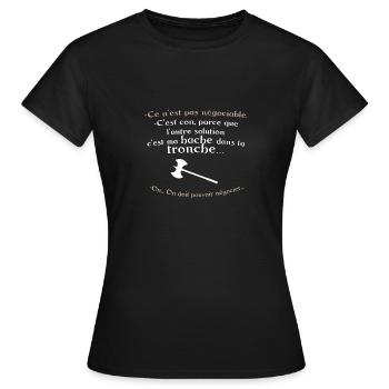barbare - hache dans la tronche - T-shirt Femme - noir - Devant - AI Model Female 172 dark (172cm)