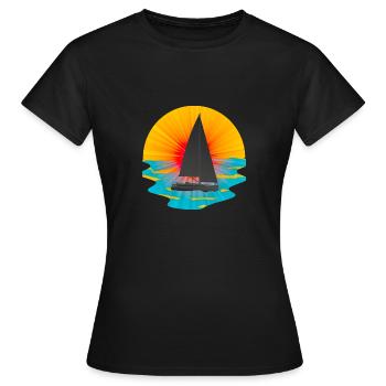 romantischer segler - Frauen T-Shirt - Schwarz - Vorne - AI Model Female 172 dark (172cm)