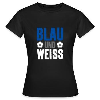 BLAU WEISS FUSSBALL VEREIN - Frauen T-Shirt - Schwarz - Vorne - AI Model Female 172 dark (172cm)