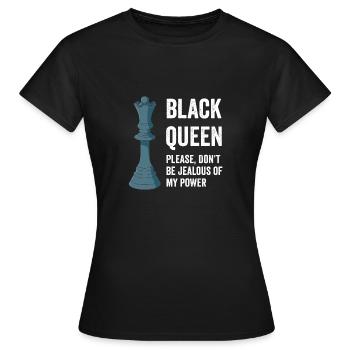 Chess Queen Black History Month Afroamerik - T-shirt Femme - noir - Devant - AI Model Female 172 dark (172cm)