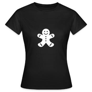 Lebkuchenmann - Frauen T-Shirt - Schwarz - Vorne - AI Model Female 172 dark (172cm)