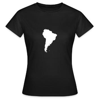 Südamerika Landkarte - Frauen T-Shirt - Schwarz - Vorne - AI Model Female 172 dark (172cm)