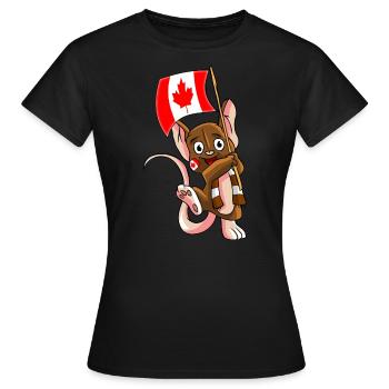 Kanada Fan Maus - Frauen T-Shirt - Schwarz - Vorne - AI Model Female 172 dark (172cm)