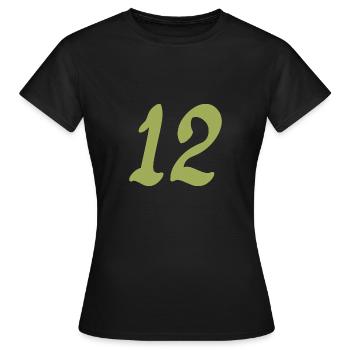 12 - Women's T-Shirt - black - Front - AI Model Female 172 dark (172cm)