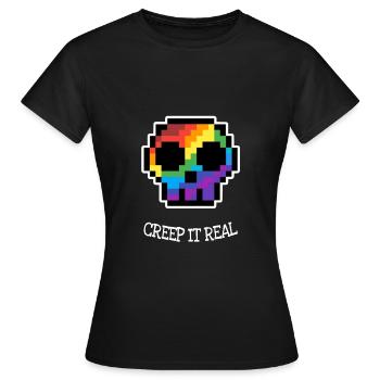 Kriech es echt - Frauen T-Shirt - Schwarz - Vorne - AI Model Female 172 dark (172cm)