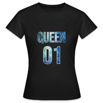 Queen King Queen Couple Outfit - Women's T-Shirt - black - Front - AI Model Female 172 dark (172cm)