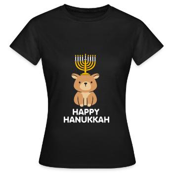 Hanoucca - T-shirt Femme - noir - Devant - AI Model Female 172 dark (172cm)