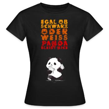 Süßer Anti-Rassismus Panda - Frauen T-Shirt - Schwarz - Vorne - AI Model Female 172 dark (172cm)