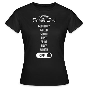 The Seven Deadly Sins Mode Off - Women's T-Shirt - black - Front - AI Model Female 172 dark (172cm)