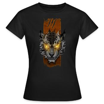 Radiant Wrath: Glowing-Eyed Furious Tiger - Women's T-Shirt - black - Front - AI Model Female 172 dark (172cm)