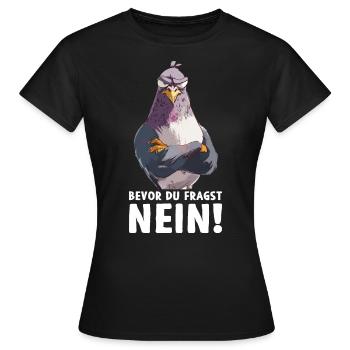pigeon colombe oiseau pigeon éleveur avant de demander - T-shirt Femme - noir - Devant - AI Model Female 172 dark (172cm)