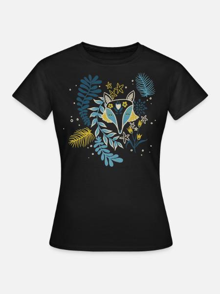 blauer Fuchs - Frauen T-Shirt - Schwarz