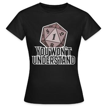 Pen and Paper W20 Game Manager Gift - Women's T-Shirt - black - Front - AI Model Female 172 dark (172cm)