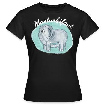 Masturbifant Geschenk Sex Lustig - Frauen T-Shirt - Schwarz - Vorne - AI Model Female 172 dark (172cm)