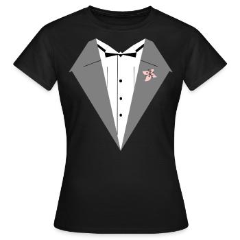 MAFIA ANZUG - Frauen T-Shirt - Schwarz - Vorne - AI Model Female 172 dark (172cm)