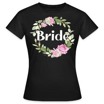Bride Flowers idée Enterrement de vie de garçon Mariée - T-shirt Femme - noir - Devant - AI Model Female 172 dark (172cm)