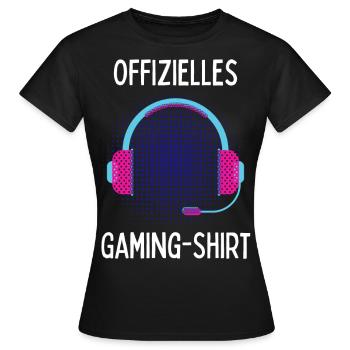 Zocker Zocken Gaming Shirt Frauen Videospiele - Frauen T-Shirt - Schwarz - Vorne - AI Model Female 172 dark (172cm)
