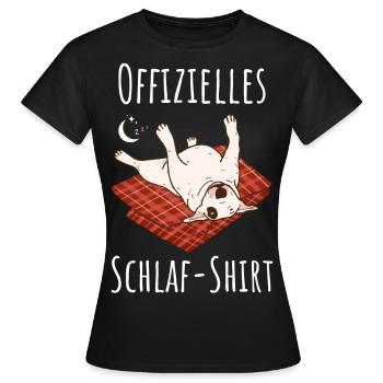 Bullterrier Miniatur Pyjama Schlafanzug Frauchen - Frauen T-Shirt - Schwarz - Vorne - AI Model Female 172 dark (172cm)