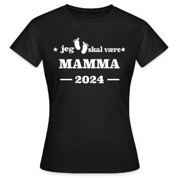 Ich werde Mama 2024 mit Babyfüßen - Frauen T-Shirt - Schwarz - Vorne - AI Model Female 172 dark (172cm)