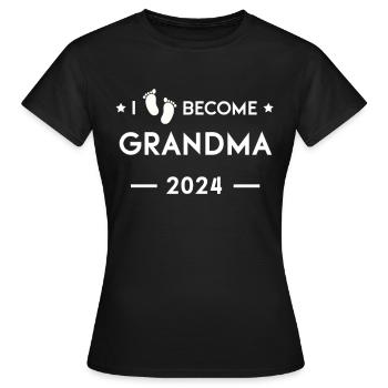 Ich werde Oma 2024 Babyfüße - Enkel Enkelkind - Frauen T-Shirt - Schwarz - Vorne - AI Model Female 172 dark (172cm)