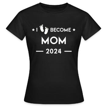 Ich werde Mama 2024 mit Babyfüßen - Frauen T-Shirt - Schwarz - Vorne - AI Model Female 172 dark (172cm)