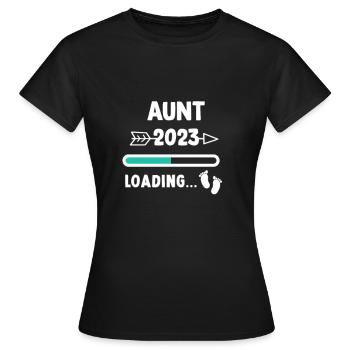 Ich werde Tante 2023 / Werdende Tante 2023 - Frauen T-Shirt - Schwarz - Vorne - AI Model Female 172 dark (172cm)