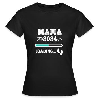 Mama 2024 loading... / Mama 2024 - Frauen T-Shirt - Schwarz - Vorne - AI Model Female 172 dark (172cm)