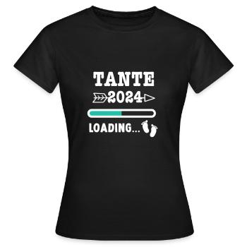 Ich werde Tante 2024 / Werdende Tante 2024 - Frauen T-Shirt - Schwarz - Vorne - AI Model Female 172 dark (172cm)