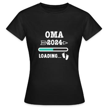 Ich werde Oma 2024 Babyfüße - Enkel Enkelkind - Frauen T-Shirt - Schwarz - Vorne - AI Model Female 172 dark (172cm)