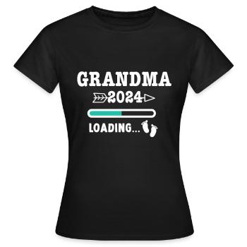 Ich werde Oma 2024 Babyfüße - Enkel Enkelkind - Frauen T-Shirt - Schwarz - Vorne - AI Model Female 172 dark (172cm)