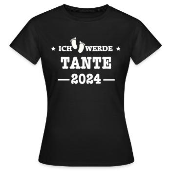 Ich werde Tante 2024 / Werdende Tante 2024 - Frauen T-Shirt - Schwarz - Vorne - AI Model Female 172 dark (172cm)
