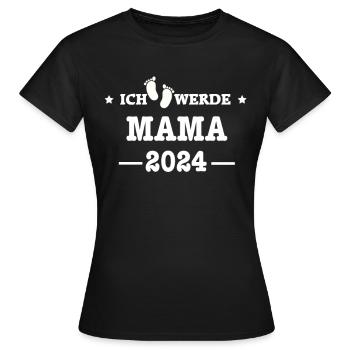 Mama 2024 loading... / Mama 2024 - Frauen T-Shirt - Schwarz - Vorne - AI Model Female 172 dark (172cm)