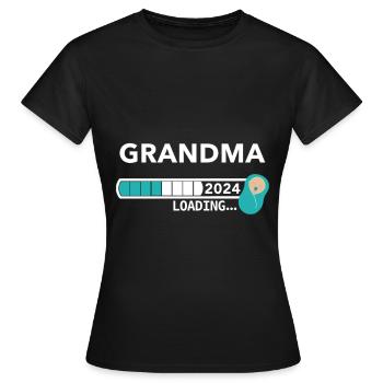 Ich werde Oma 2024 Babyfüße - Enkel Enkelkind - Frauen T-Shirt - Schwarz - Vorne - AI Model Female 172 dark (172cm)