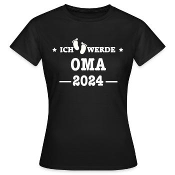Ich werde Oma 2024 Babyfüße - Enkel Enkelkind - Frauen T-Shirt - Schwarz - Vorne - AI Model Female 172 dark (172cm)