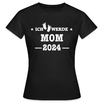Mama 2024 loading... / Mama 2024 - Frauen T-Shirt - Schwarz - Vorne - AI Model Female 172 dark (172cm)
