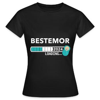 Bestemor2024 - T-shirt Femme - noir - Devant - AI Model Female 172 dark (172cm)