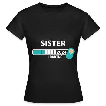 Ich werde Schwester 2024 - Frauen T-Shirt - Schwarz - Vorne - AI Model Female 172 dark (172cm)
