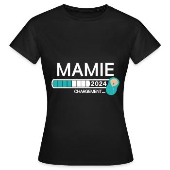Mamie 2024 Chargement... - T-shirt Femme - noir - Devant - AI Model Female 172 dark (172cm)