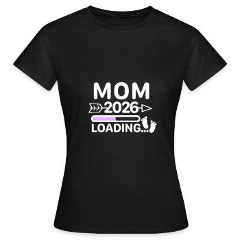Maman 2026 - Annonce de grossesse de la barre de chargement - T-shirt Femme - noir - Devant - AI Model Female 172 dark (172cm)