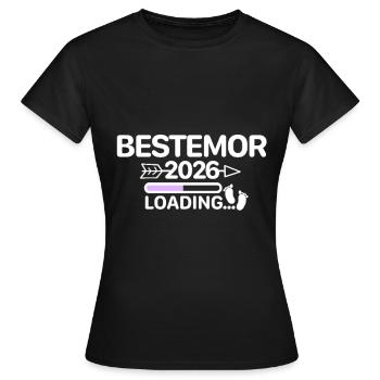 Bestemor 2026 Pieds de Bébé - T-shirt Femme - noir - Devant - AI Model Female 172 dark (172cm)