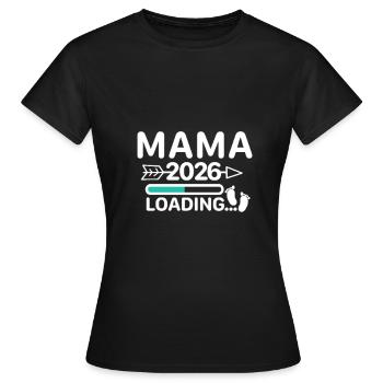 Maman 2026 - Annonce de grossesse avec barre de chargement - T-shirt Femme - noir - Devant - AI Model Female 172 dark (172cm)