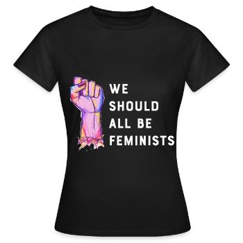 Wir sollten alle Feministinnen sein - Frauen T-Shirt - Schwarz - Vorne - AI Model Female 172 dark (172cm)
