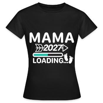 Mom 2027 - Loading Bar Pregnancy Announcement - Women's T-Shirt - black - Front - AI Model Female 172 dark (172cm)