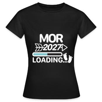 Mor 2027 Danish Pregnancy Announcement - Women's T-Shirt - black - Front - AI Model Female 172 dark (172cm)