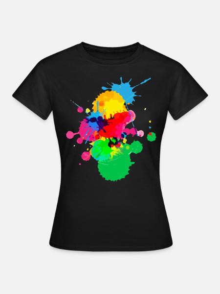Farbklecks - Frauen T-Shirt - Schwarz