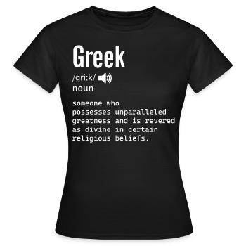 Griechische Definition Griechenland-Kostüm für - Frauen T-Shirt - Schwarz - Vorne - AI Model Female 172 dark (172cm)